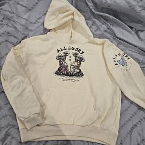 Allegory Cream Hoodie with Ninja Graphic